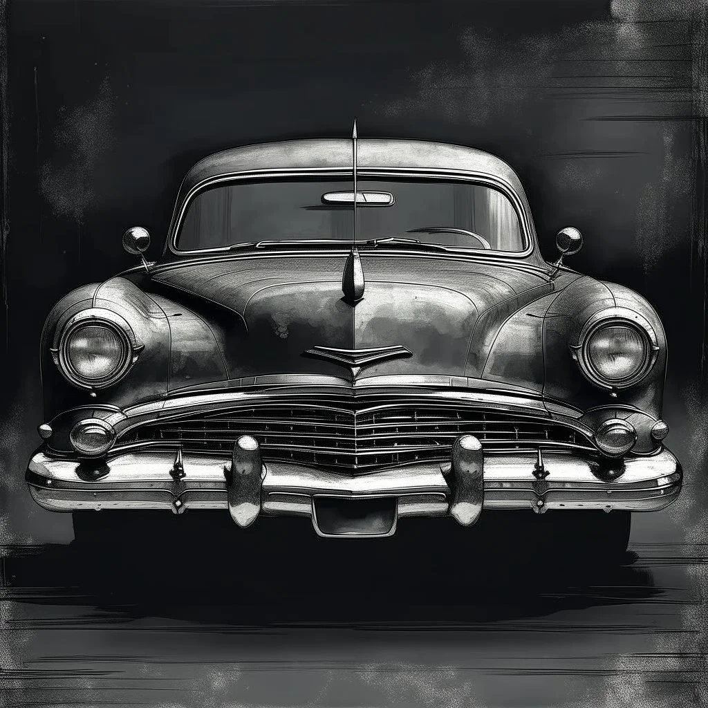An old classic car 1900 a front view , Hyper Realistic Aerial Grungy Dark-Grey Brush strokes on a dark rustic background with charcoals
