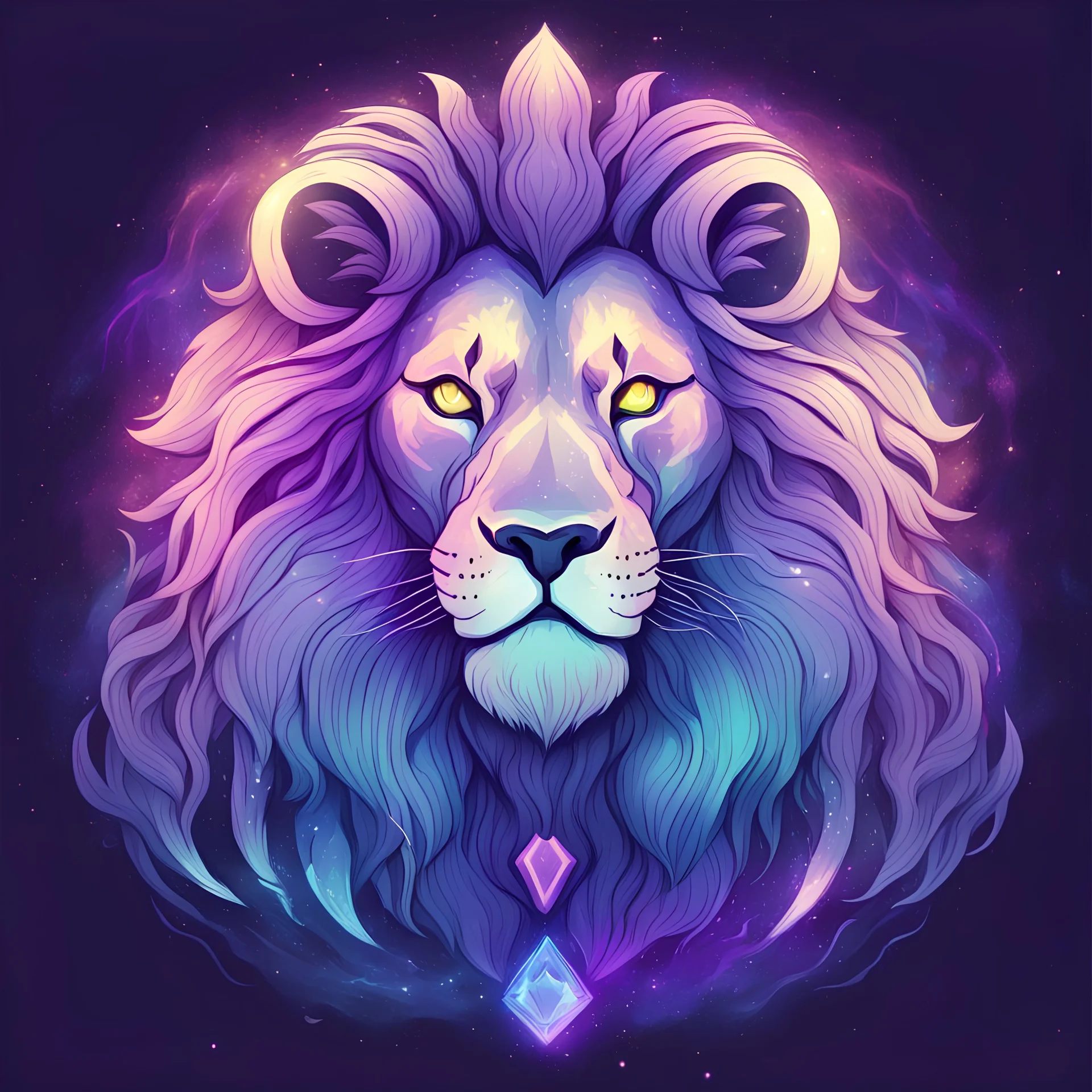 lion ghost in astral aura art style