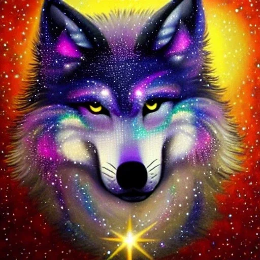 A magical sparkle wolf