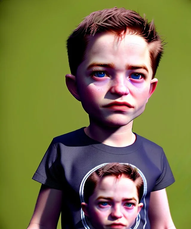 Robert pattinson toddler, full body, dramatic lighting, hyper realistic