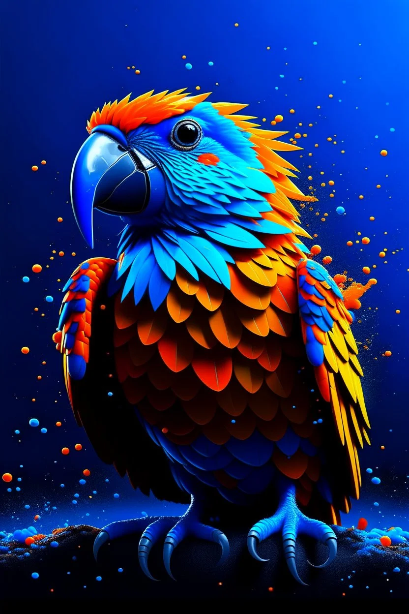 Generate an full body image of a parrot has a magma objects in the background and ocean objects in the background objects with an anime animal style.On Canvas, Brush Strokes, Smooth, Ultra High Definition, 8k, Unreal Engine 5, Ultra Sharp Focus, Intricate Artwork Masterpiece, Ominous, Golden Ratio, Highly Detailed, photo, poster, fashion, illustration