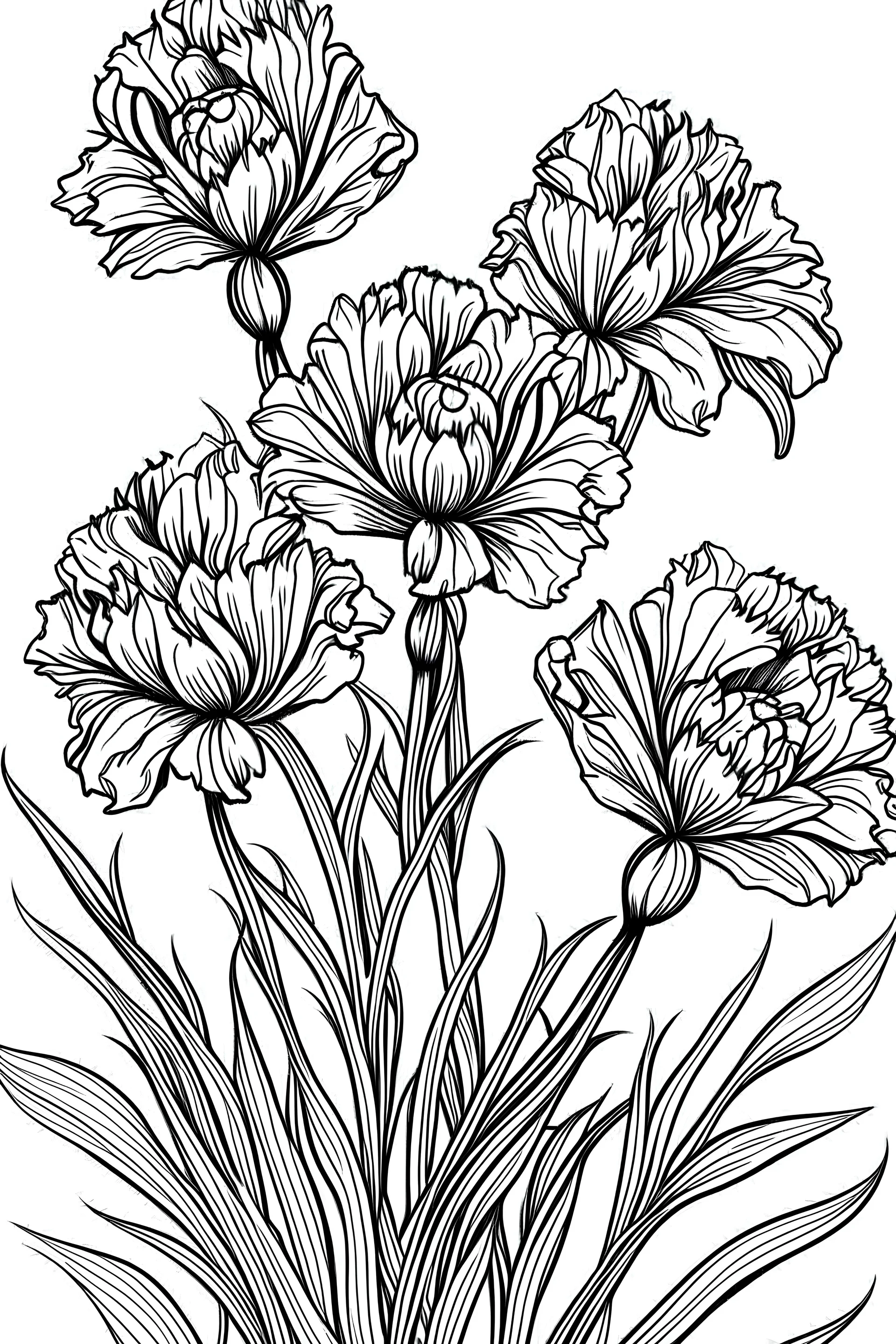 Dianthus flower coloring page