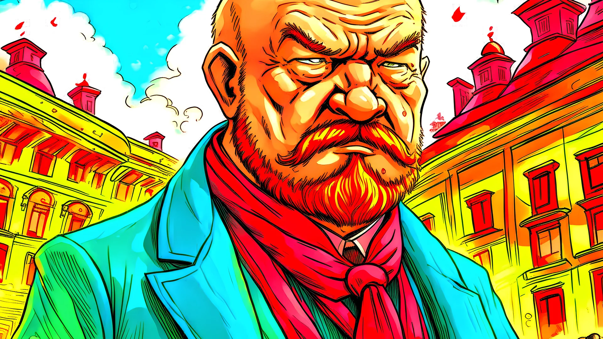 Imagem de vladimir lenin no estilo dc por Ivan Reis mostrando