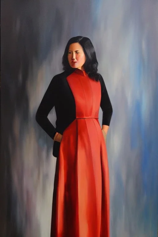 Full body portrait, painting, medium shot lady MidwestEmo