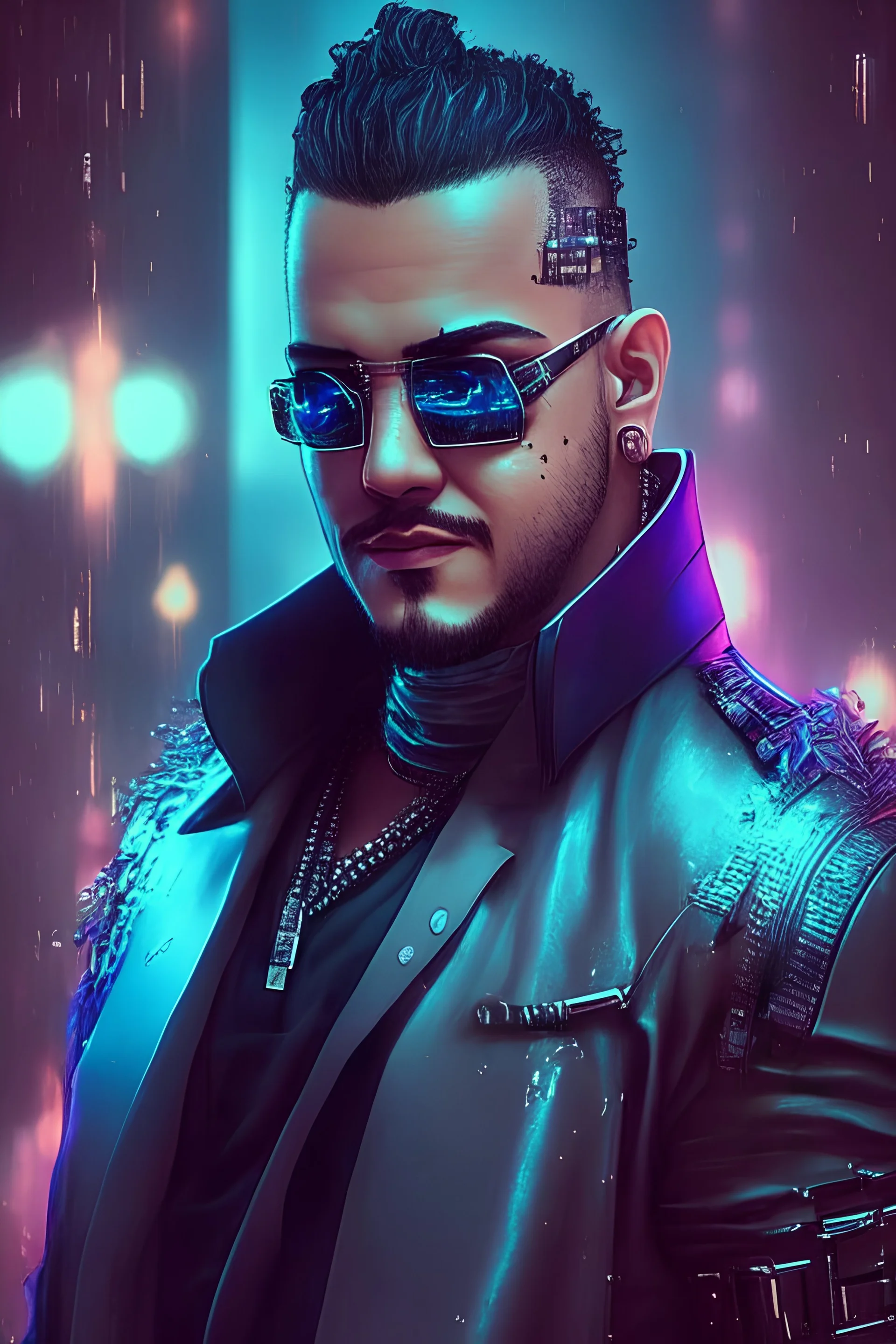 cyberpunk hero portrait man