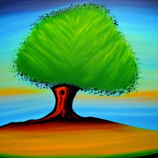 landscape tree painting abstract