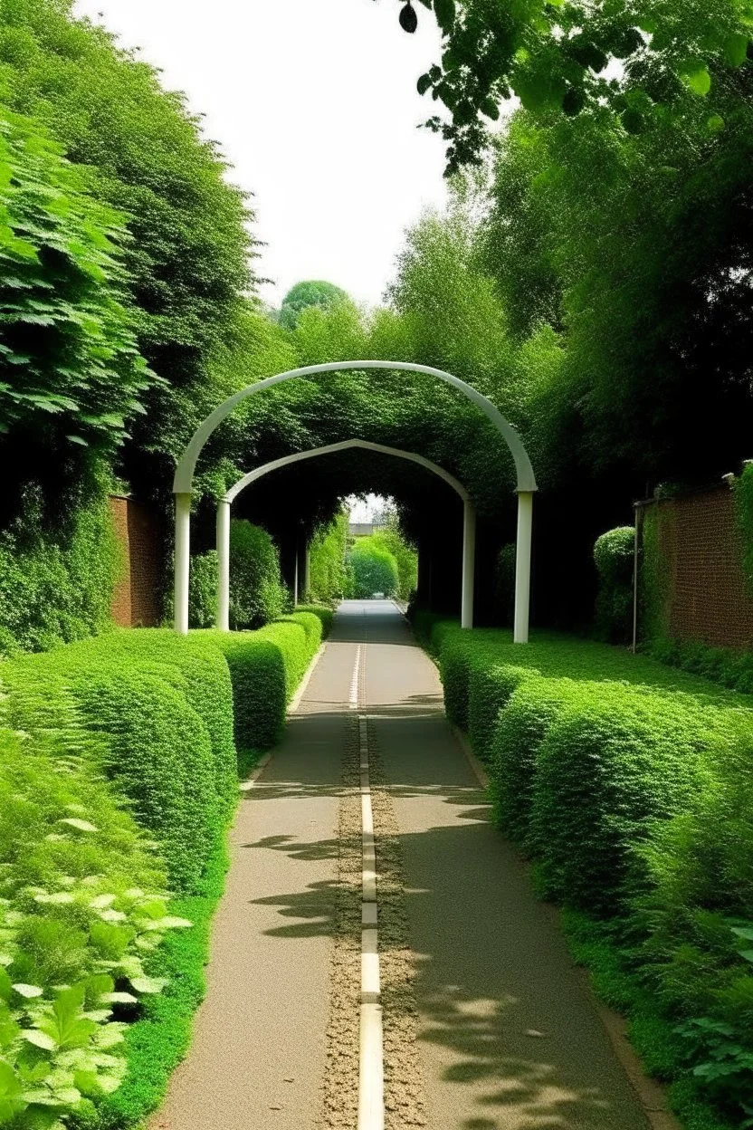 make a park entrance arch way made from plants