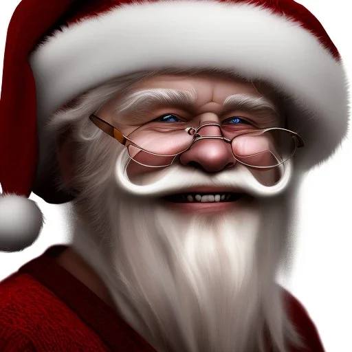 Down syndrome Santa drooling, portrait, 8k resolution