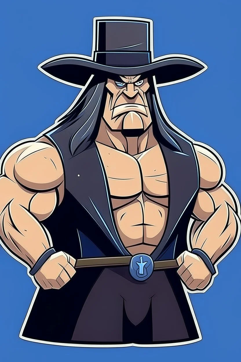 Undertaker American wrestler cartoon 2d