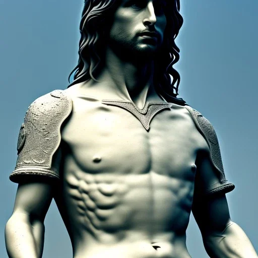 White Sculpture aragorn, full body, Rome sculpture style, full body, fresco background, hyper realistic, 8k,