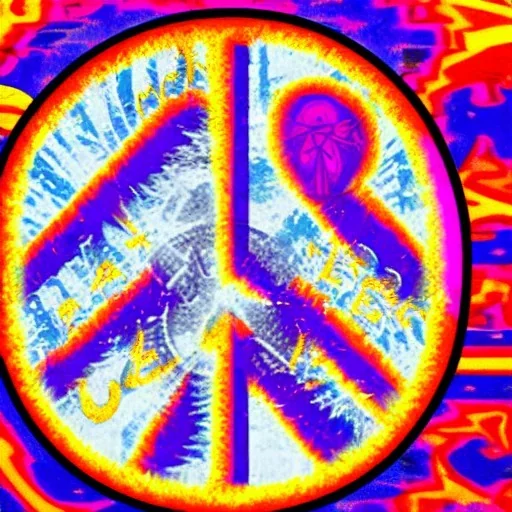 PEACE electric guitar PEACE psychedelic hippie trippy acid LSD PEACE GUITAR peacesign HIPPIE FLAG