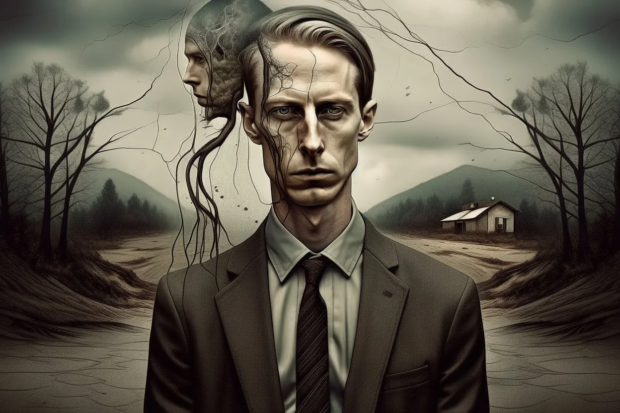 imagen surrealista al estilo de la serie True Detective