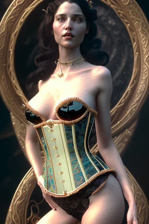 sexy milf, warrior, black long wavy hair, corset, night, 8k resolution, high-quality, fine-detail, intricate, fantasy art, detailed matte, volumetric lighting, illustration, 3D octane render, brian froud, howard lyon, selina french, anna dittmann, annie stokes, lisa parker, greg rutowski