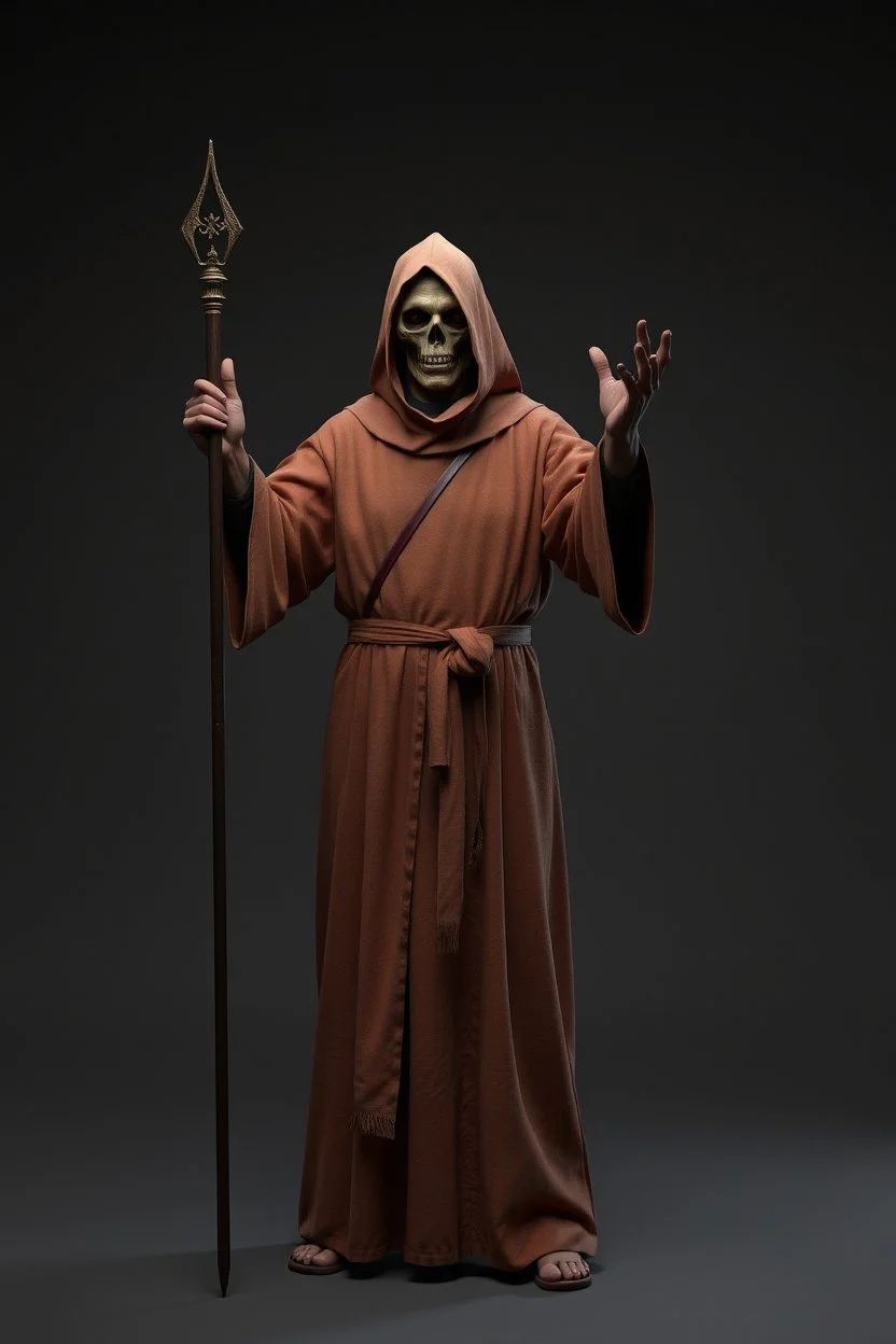 russian monk for a horror , silent hill style, 3d model, t-pose, full length, a pose