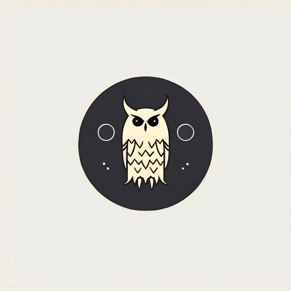 Minimalist logo design owl + moon