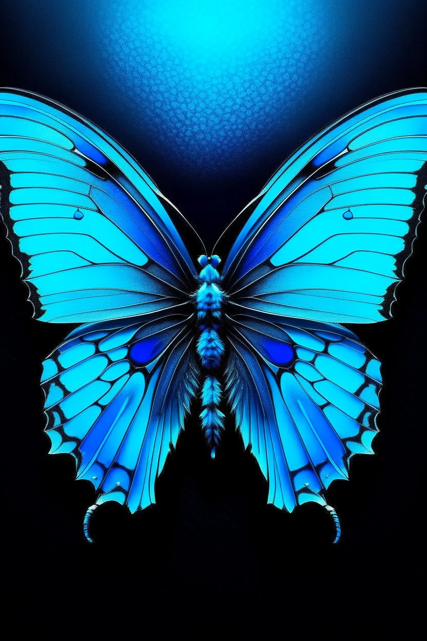 The cover of the album is a song in the shape of a bright blue butterfly