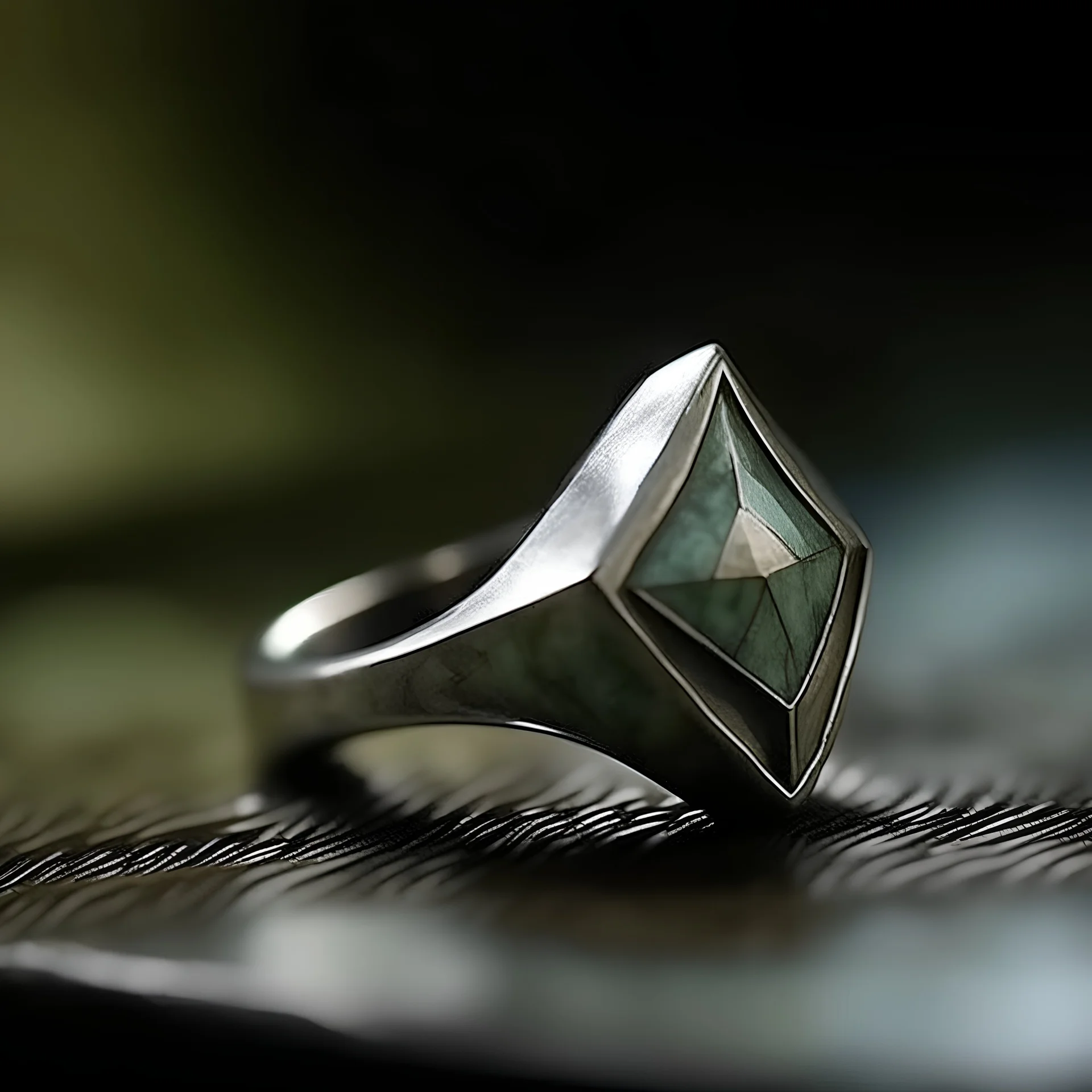 Kite shape stone ring