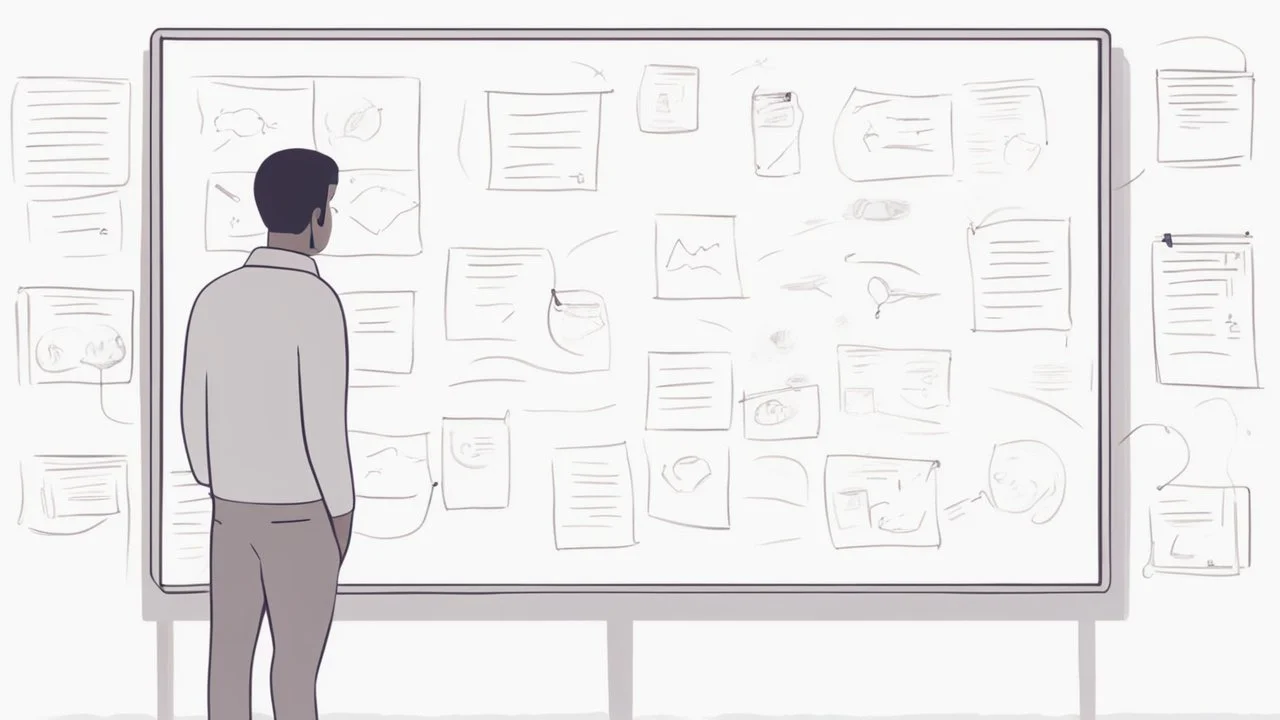 The image for the article depicts an individual standing in front of a blank whiteboard, deep in thought as they contemplate various ideas and experiments. The image symbolizes the significance of experimentation and learning from mistakes in achieving personal growth and benefiting from life experiences.