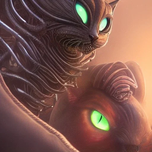 Alien dressed up as a cat"detailed matte painting, deep color, fantastical, intricate detail, splash screen, complementary colors, fantasy concept art, 8k resolution trending on Artstation Unreal Engine 5"