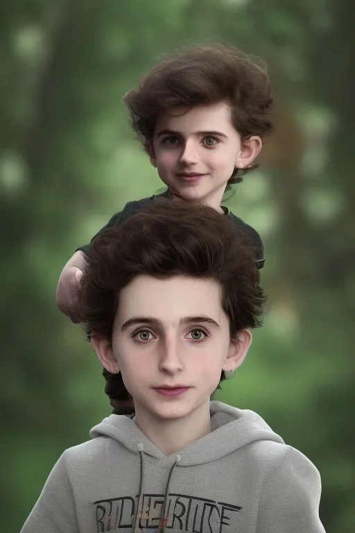 Timothee chalamet toddler, full body, jump, bokeh, hyper realistic