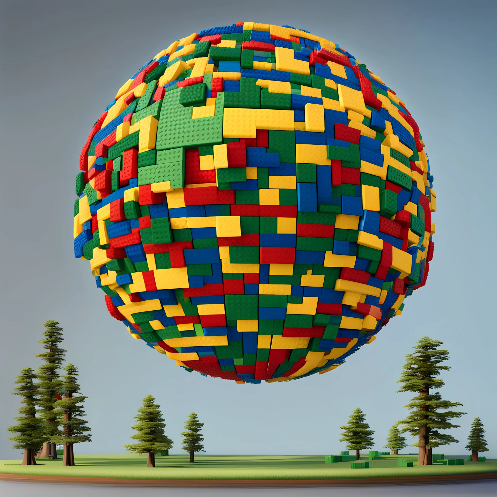 The Earth has been constructed out of Legos