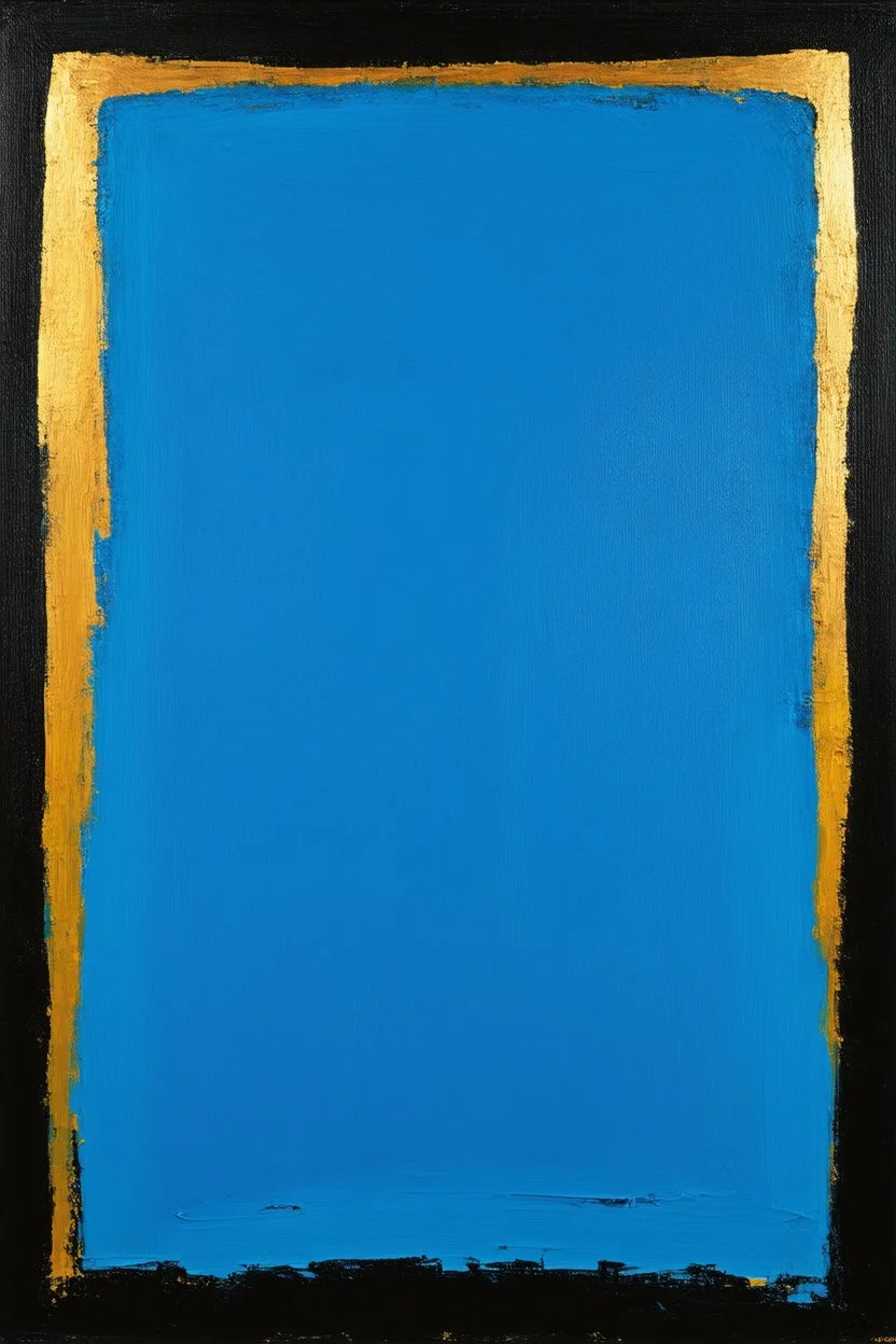 Abstract painting by mark rothko azure black and blue and gold