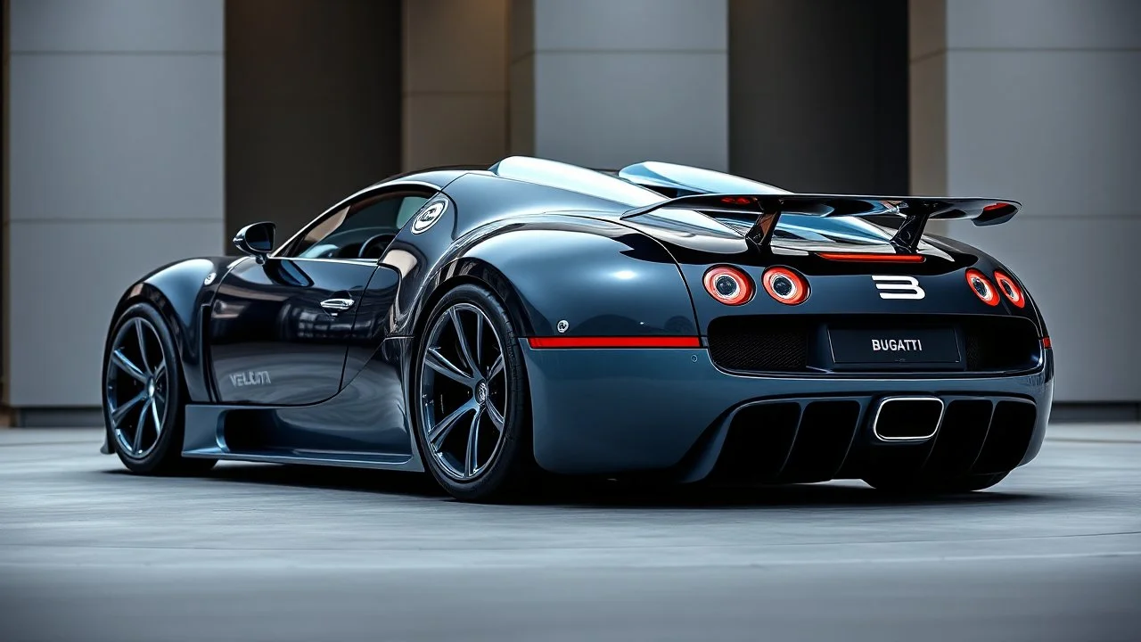 FUTURISTIC bugatti veyron car, rear view