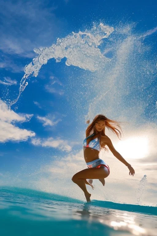 girl jumps in water ,water splash ,stabilized video,slow motion