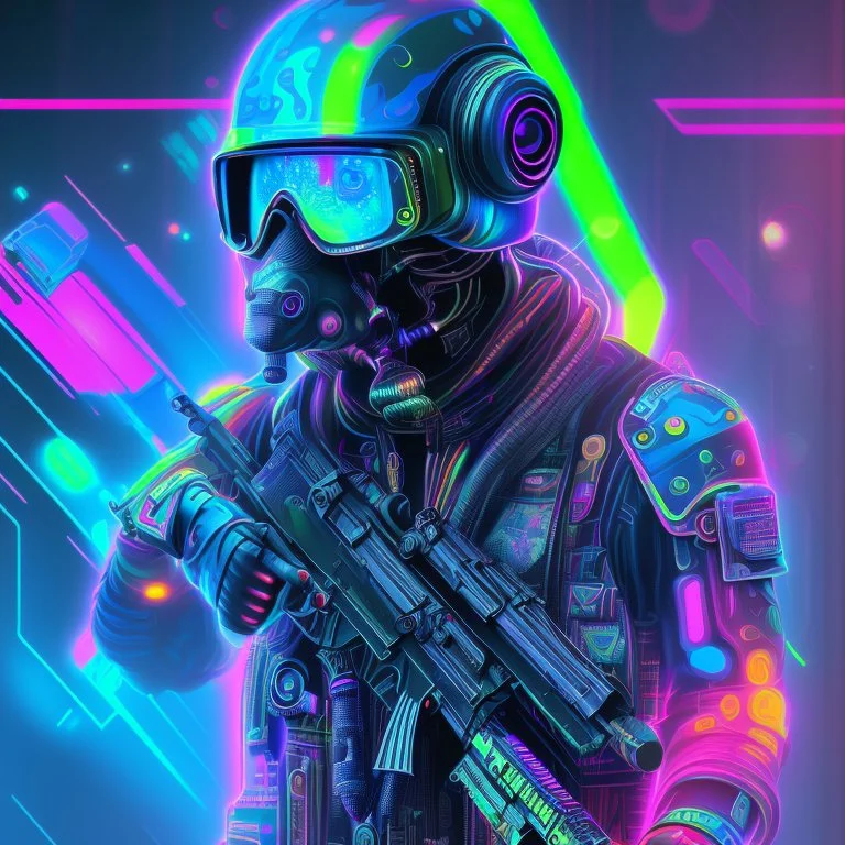 colorful modern bold camo illusion cyberpunk neon wallpaper