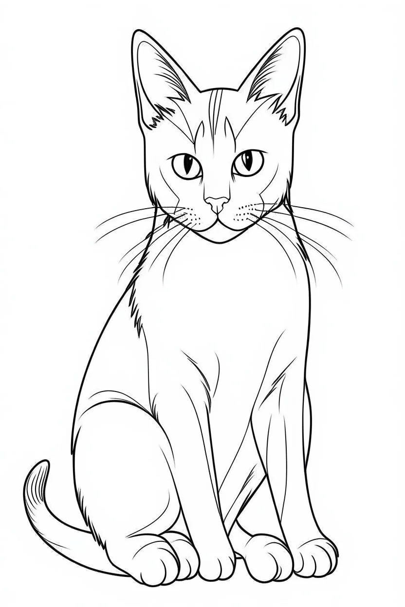 outline art for Cats coloring pages with sitch, white background, Sketch style, full body, only use outline, dementia patients style, clean line art, white background, no shadows and clear and well outlined.