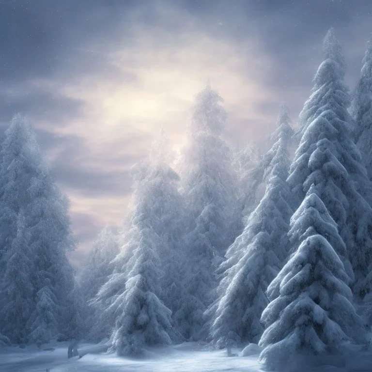 beautiful, luminous snowscape