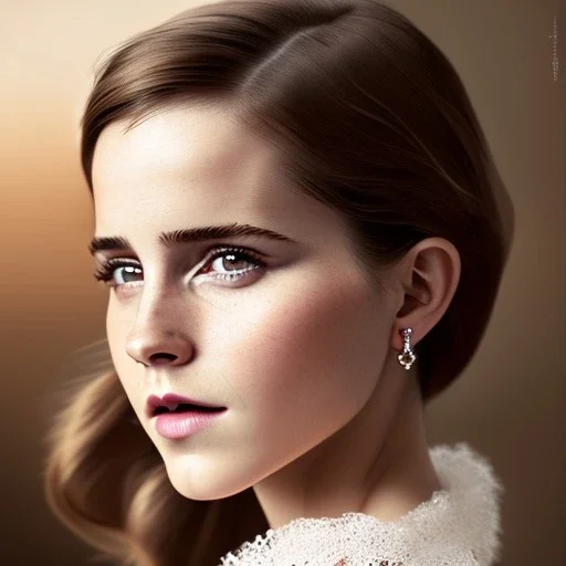 Emma Watson gag in mouth, woolitize, frida, intricate, oil on canvas, masterpiece, expert, insanely detailed, 4k resolution, retroanime style, cute big circular reflective eyes, cinematic smooth, intricate detail, soft smooth lighting, soft pastel colors, painted Renaissance style