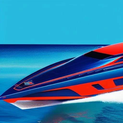 fullbody Drawing of 'sketch of SUperBoat',intricate detail,andrea bonelli,Kilian Eng,Ohrai,evan lee,Aleksandr Sidelnikov,KyuYong Eom,three quarters frontal aerial view,toned colors,16k