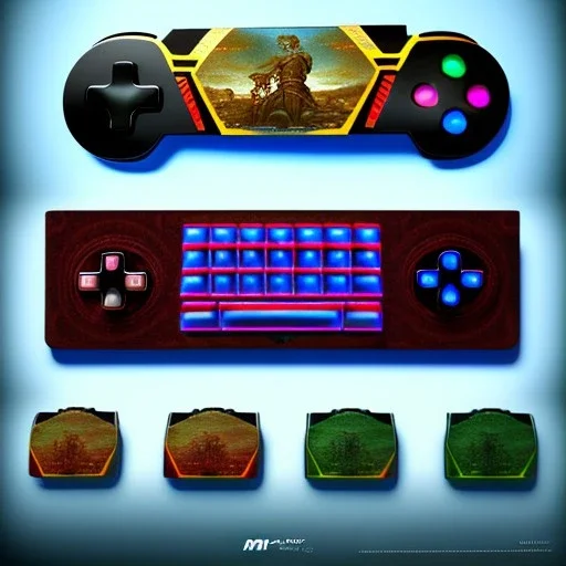 gamecontroller in the style of roman art