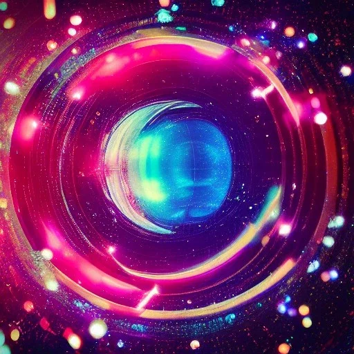 album art, metallic, iridescent, holographic, bokeh, light flair, gaussian blur focused light, sparkles, cute, 3d, electric, futuristic, primary colors. 8k, HD, unreal engine, fisheye, bright white, CD, tilt shift, off center, zoomed in, micro subject