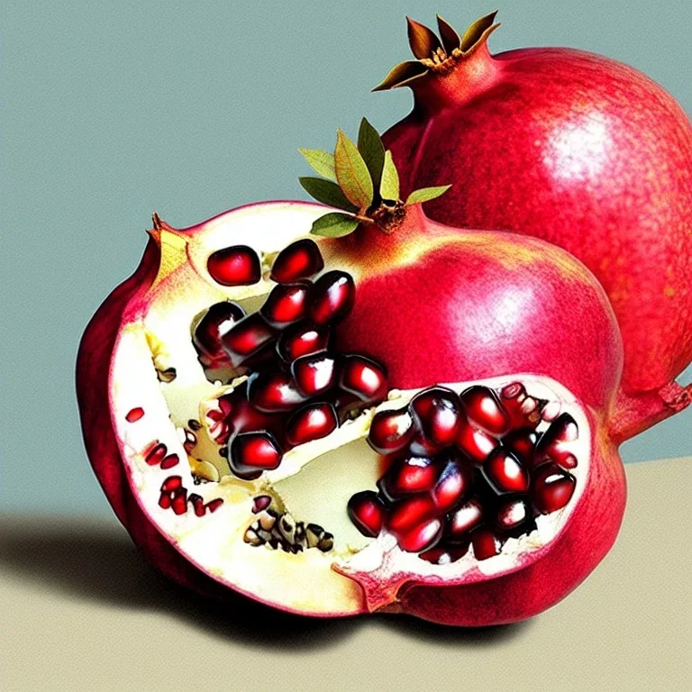 pomegranate in style of dali