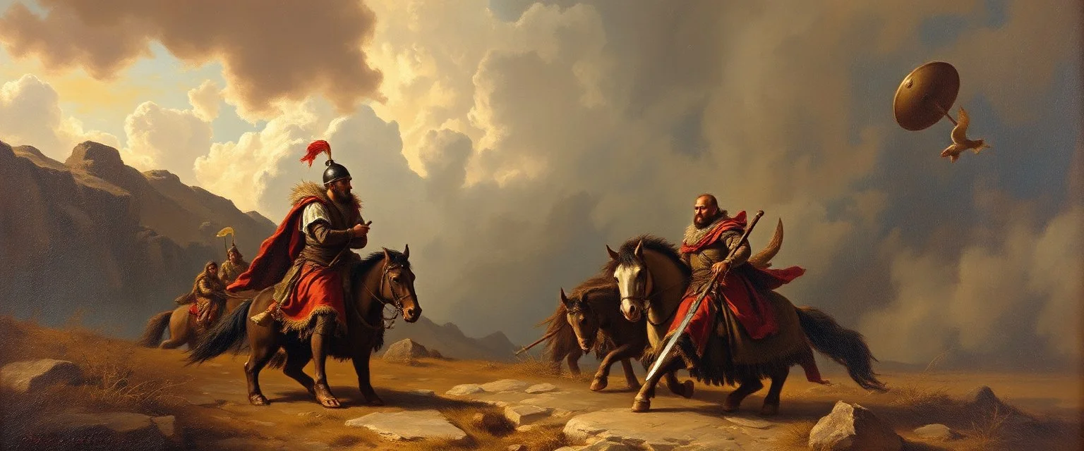 master oil painting by Rembrandt, bollywood vikings