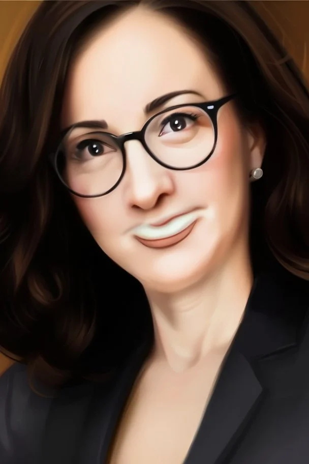 Portrait of a powerful and beautiful female president with pride background