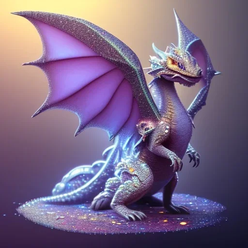 cute, adorable baby dragon made of crystals and gems, glittery scales, iridescent wings, sitting on a cloud of cotton candy, muted rainbow colors, intricate, stunning, fine detail, 8k, sharp, crisp, high-quality, 3d octane render, detailed matte, brian froud, howard lyon, selina french, anna dittmann, lisa parker, greg rutowski, alphonse mucha