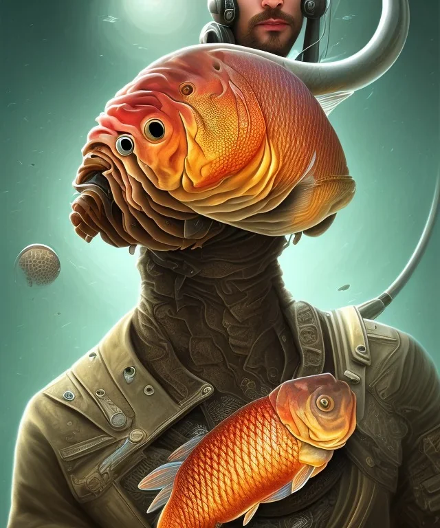 man with carp head