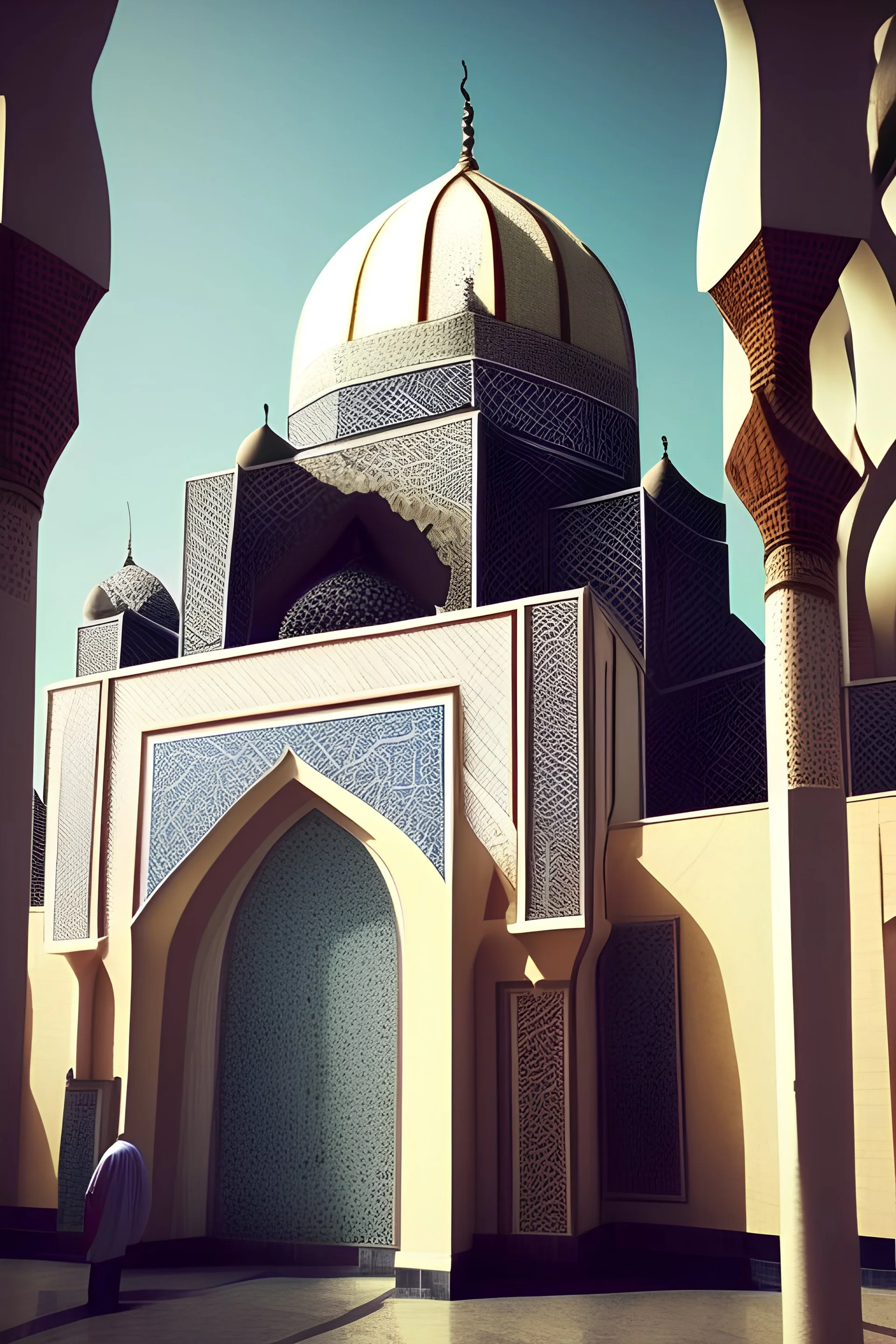 I want a picture of the mosque from several angles.