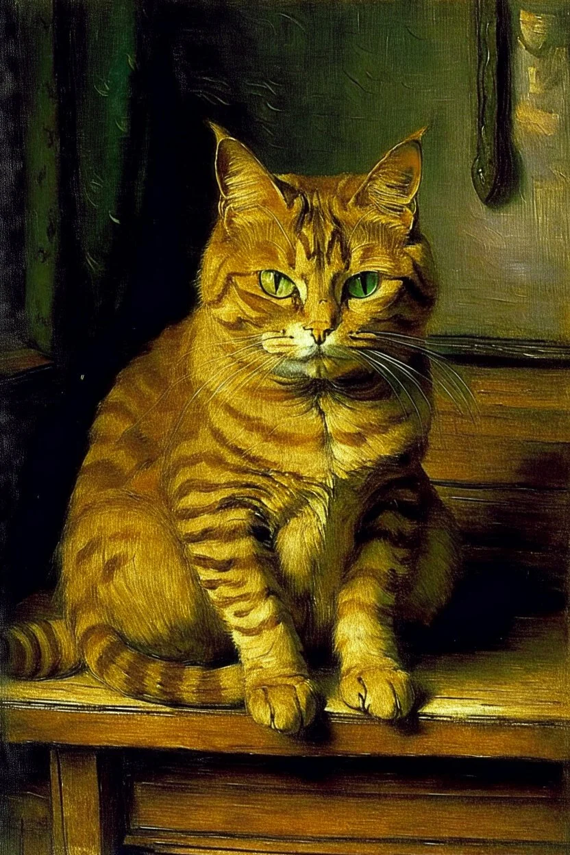 Portrait of a cat by Van Gogh