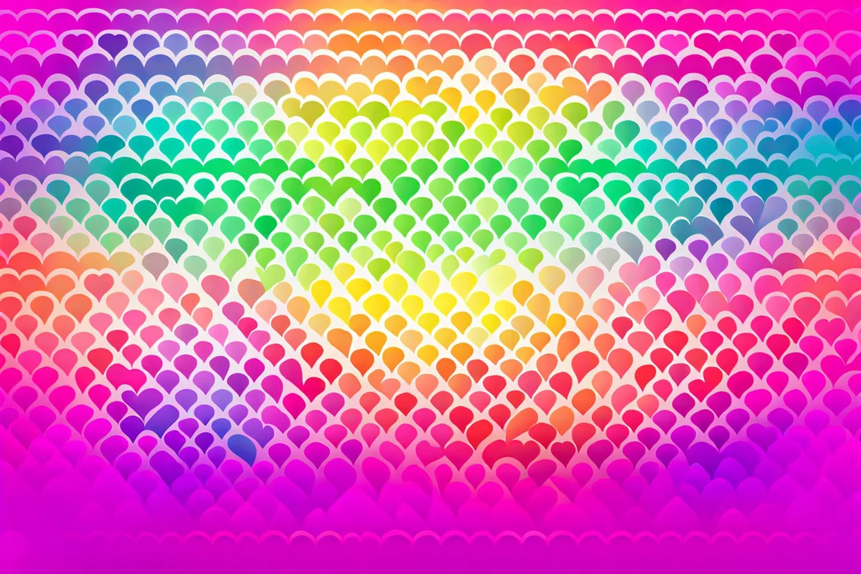 minimal clean thick loveheart each loveheart has various colours creating nice fresh colour gradients pattern design