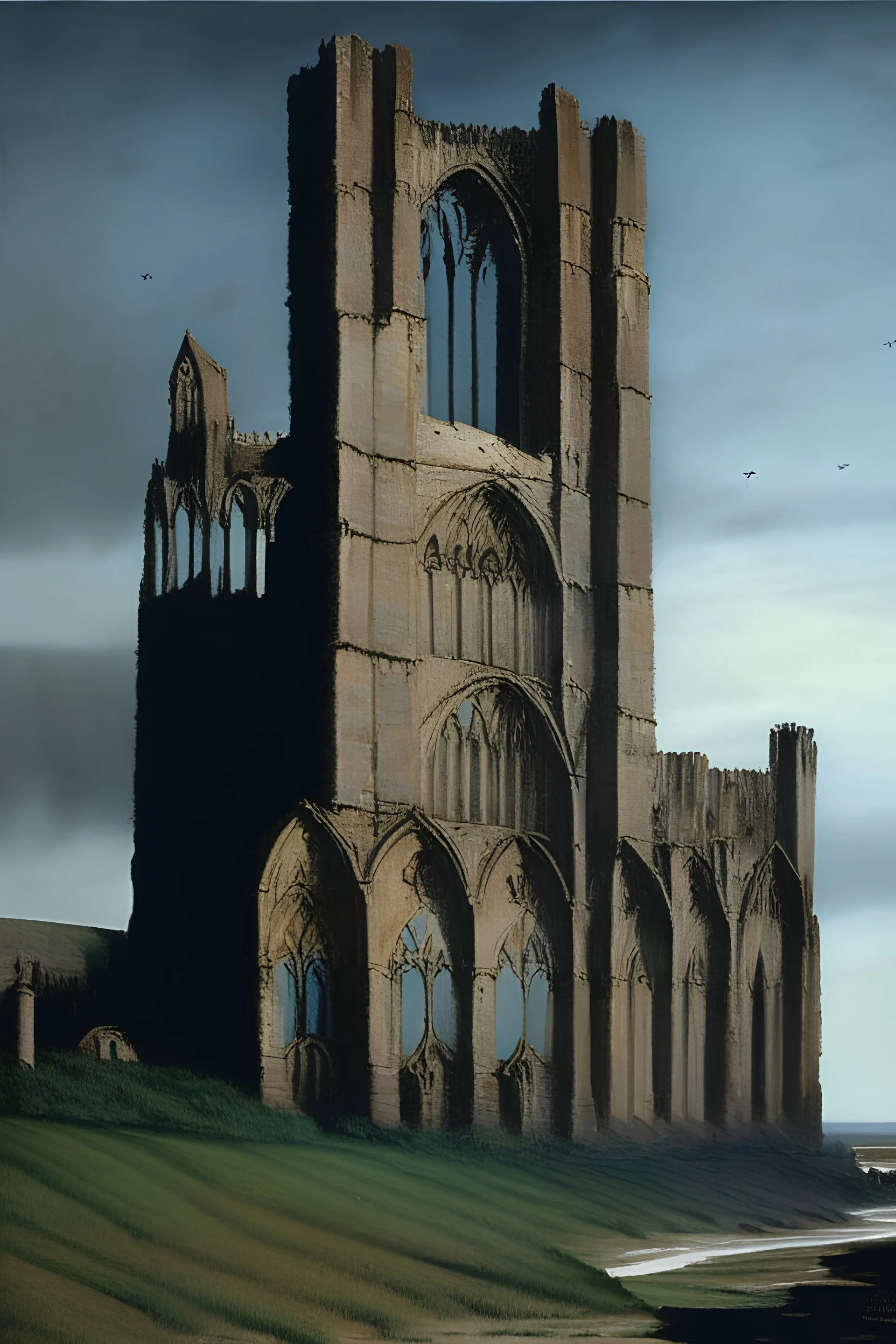 Classic Painting of Whitby abbey