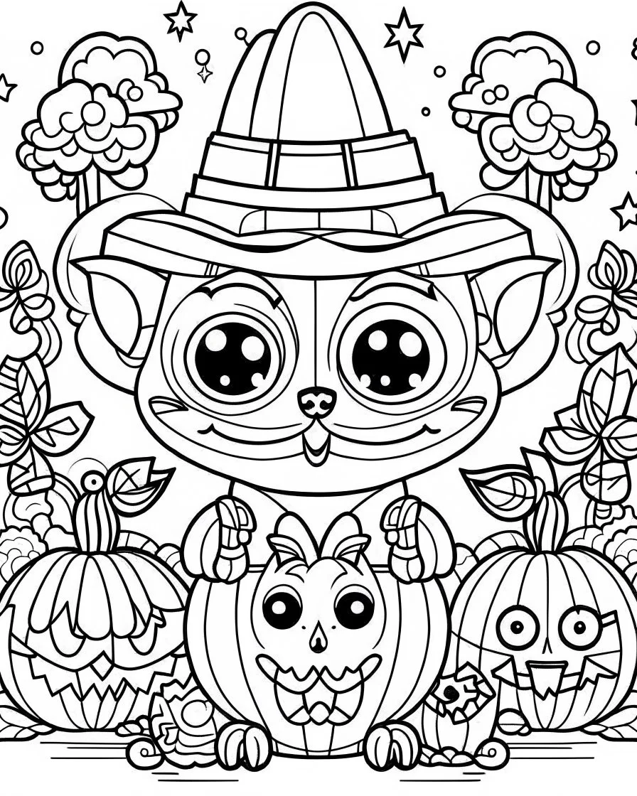 cute Halloween coloring page