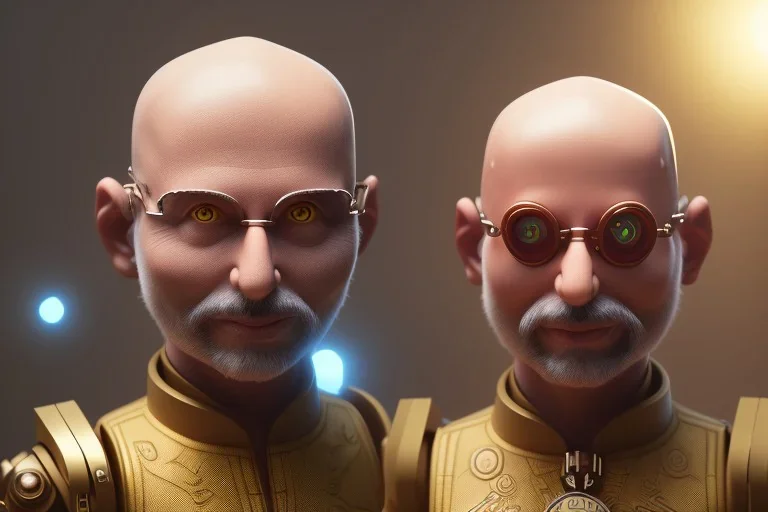 portrait of a bald and shaved Atul Bhardwaj building lego, steampunk, brown eyes, no facial hair, steampunk, unreal 5, octane render, cinema4d, dynamic lighting, soft lighting, 4k, redshift render, highly detailed, hyper realistic