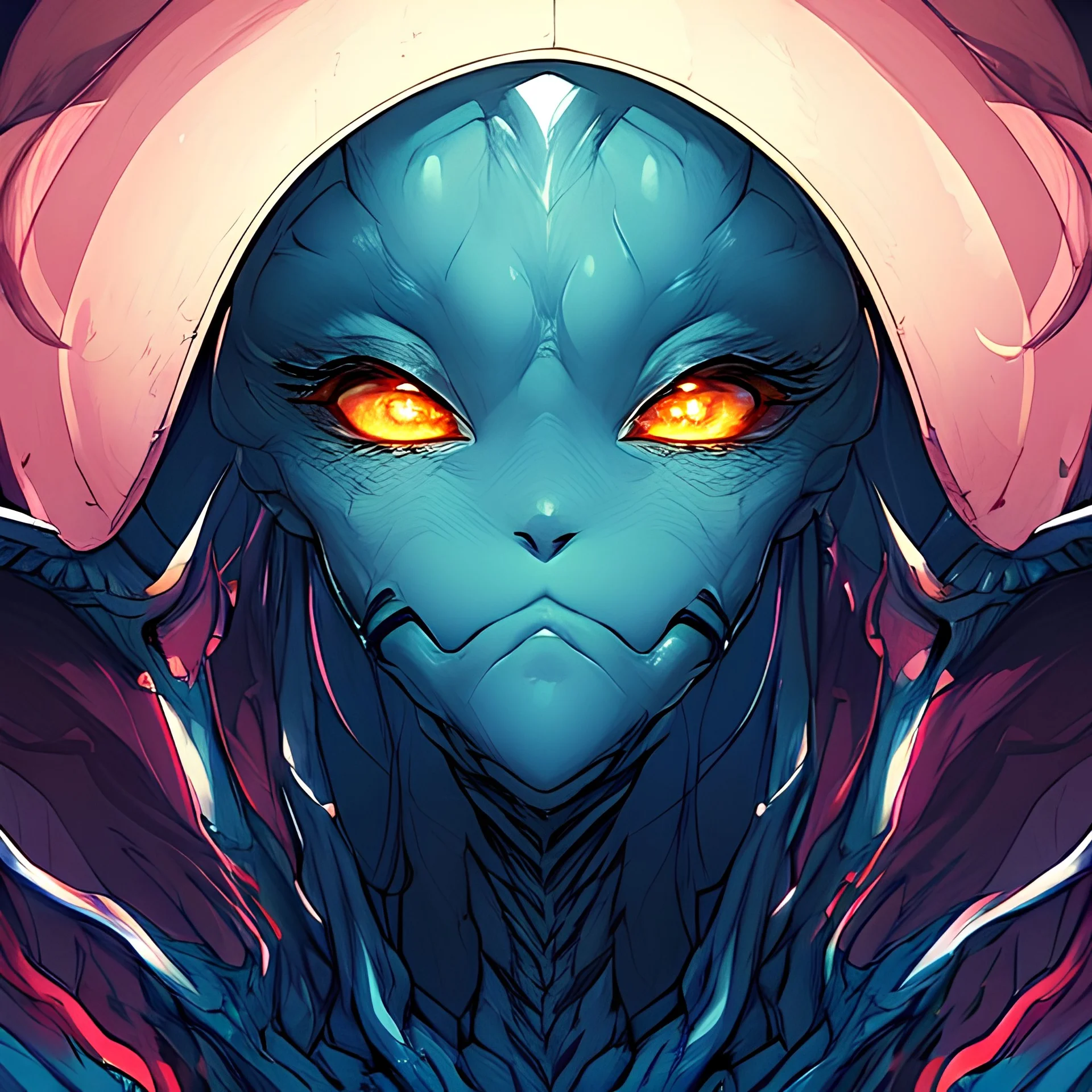 Alien Queen, beautiful face, portrait