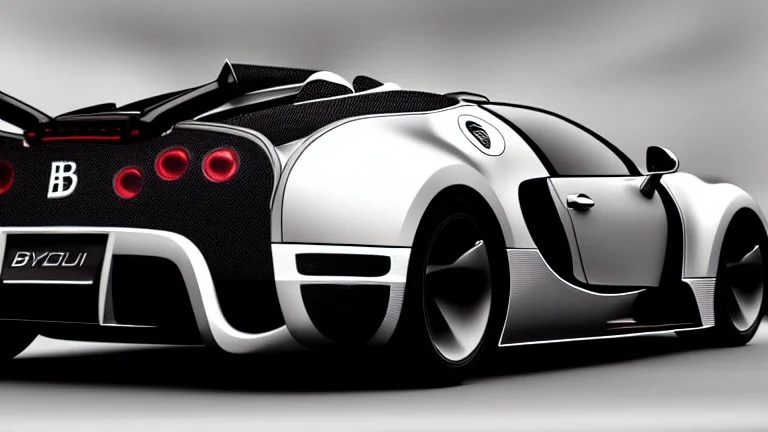Armored Futuristic Bugatti Veyron Hyper Sport, Photorealistic,4k, Rear View