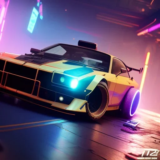 cyberpunk hyper car,cyberpunk 2077,center composition, ultra realistic,shiny, smooth, studio quality, octane render, Surrealism, Triadic colour scheme,glow-stick, ambient lighting,nightclub lighting, polaroid, 100mm, --ar 1:1 --v4