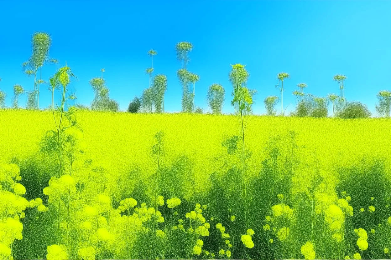 bottom half canola plants, top half sky